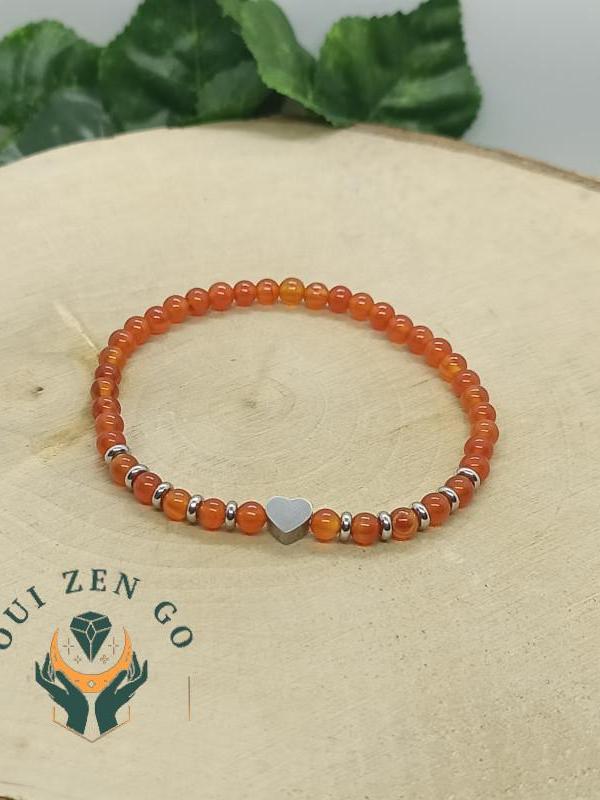 Bracelet cornaline 4 mm gaia 2