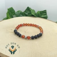 Bracelet cornaline et pierre de lave tiago 6 mm 2 