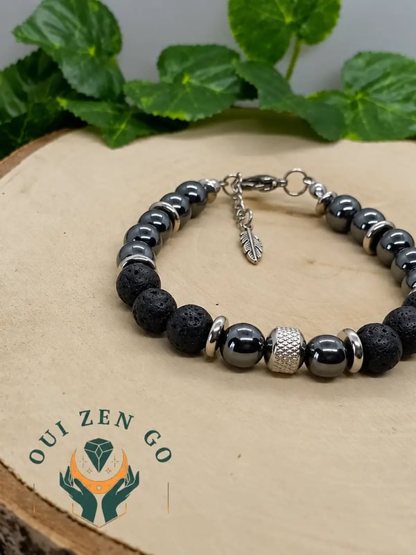 Bracelet en hematite et pierre de lave atlas 2 
