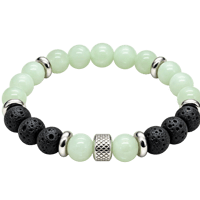Bracelet en jade lave et argent