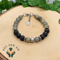 Bracelet en labradorite et lave noire atlas 1 