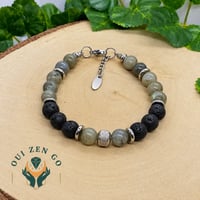 Bracelet en labradorite et lave noire atlas 2 