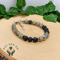 Bracelet en labradorite et lave noire atlas 3 
