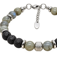 Bracelet en labradorite et lave noire atlas 4 