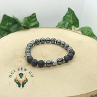 Bracelet hematite et pierre de lave 8 mm tiago 2 
