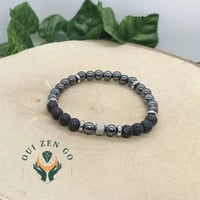 Bracelet hematite et pierre de lave tiago 6 mm 1 