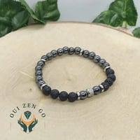Bracelet hematite et pierre de lave tiago 6 mm 2 