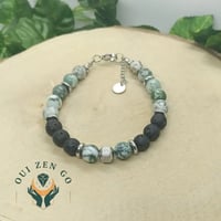Bracelet homme agate arbre solide noir 1 