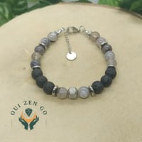 Bracelet homme agate botswana solide noir 1 