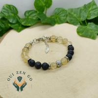 Bracelet homme citrine et pierre de lave 1 