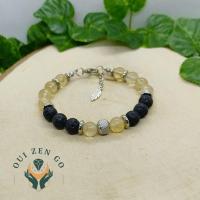 Bracelet homme citrine et pierre de lave 3 