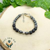 Bracelet homme hematite et pierre de lave 1 