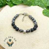 Bracelet homme hematite et pierre de lave 3 