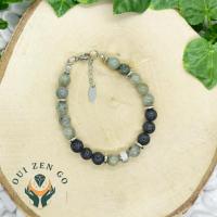 Bracelet homme labradorite et pierre de lave 1 