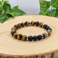 Bracelet il de tigre et pierre de lave 8 mm 2 