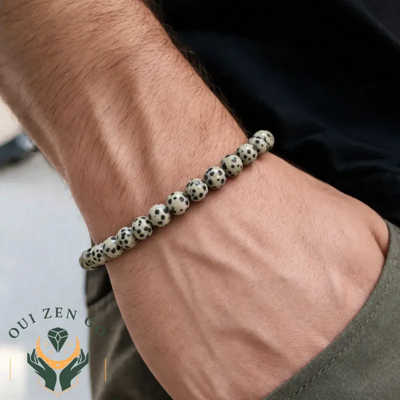 Bracelet jaspe dalmatien