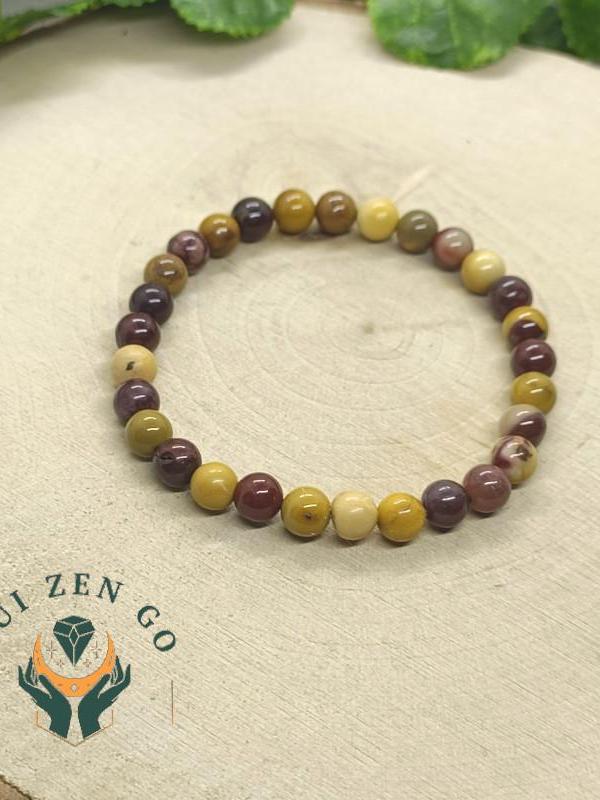 Bracelet jaspe mookite 8 mm 1 