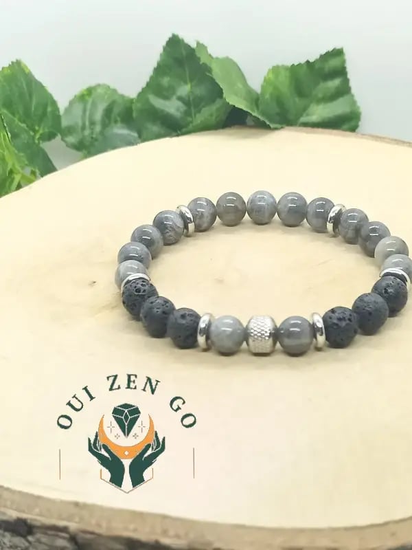 Bracelet labradorite et pierre de lave tiago 8 mm 2 