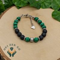 Bracelet malachite et lave
