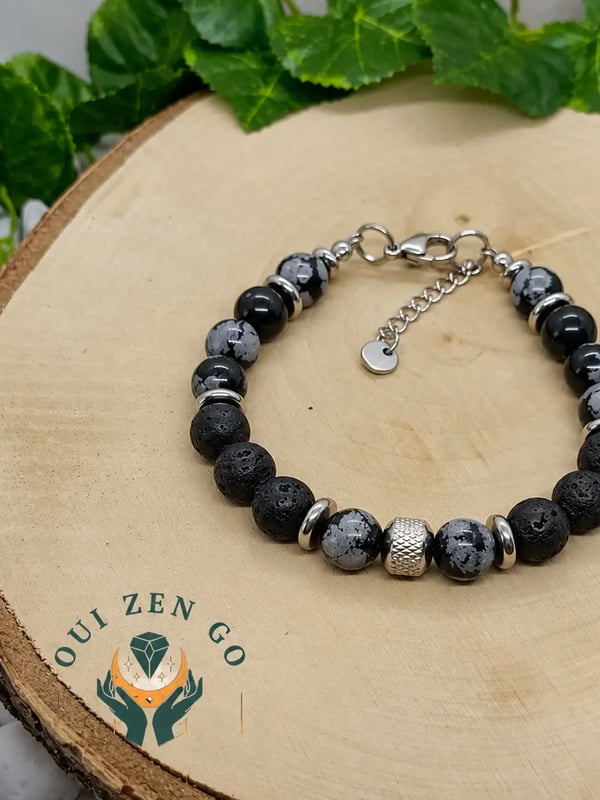 Bracelet obsidienne neige atlas 2 