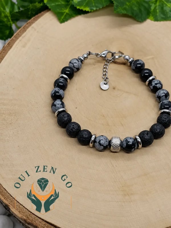 Bracelet obsidienne neige atlas 4 