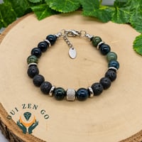 Bracelet oeil de faucon et pierre de lave