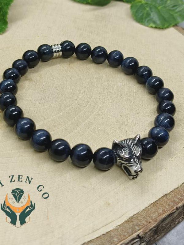 Bracelet oeil de faucon tete de loup 3 