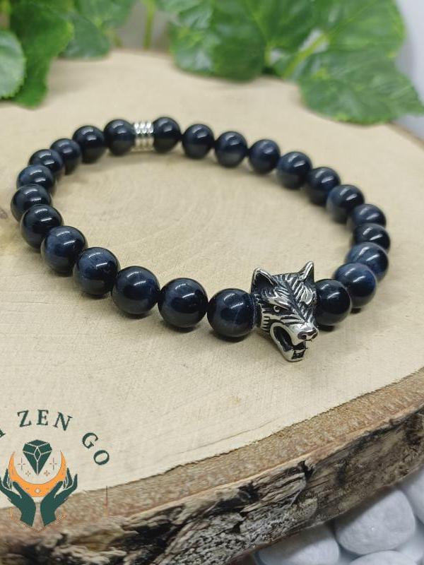 Bracelet oeil de faucon tete de loup 3