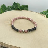 Bracelet rhodochrosite et pierre de lave tiago 6 mm 3