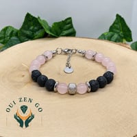 Bracelet rose quartz et pierre de lave atlas 1 