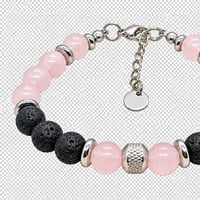 Bracelet rose quartz et pierre de lave atlas 2 