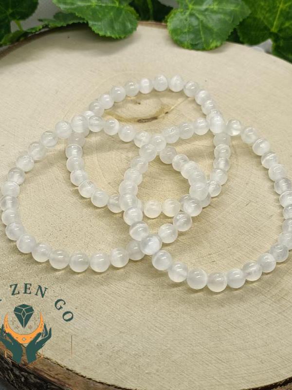 Bracelet selenite 8 mm 1 