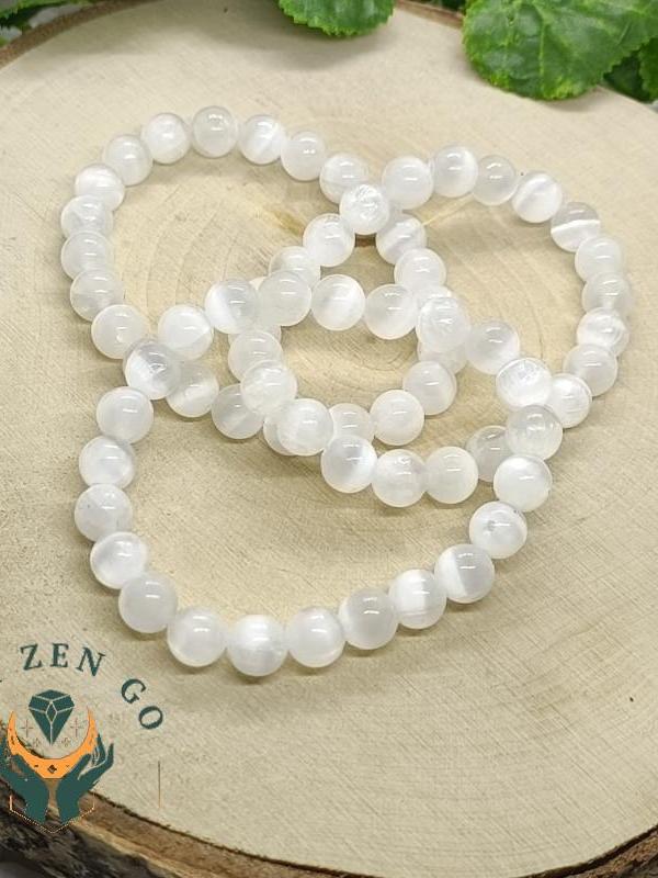 Bracelet selenite 8 mm 1