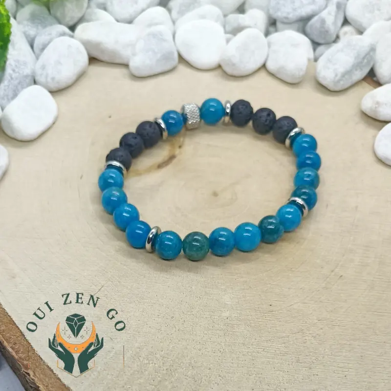 Bracelet tiago apatite et pierre de lave