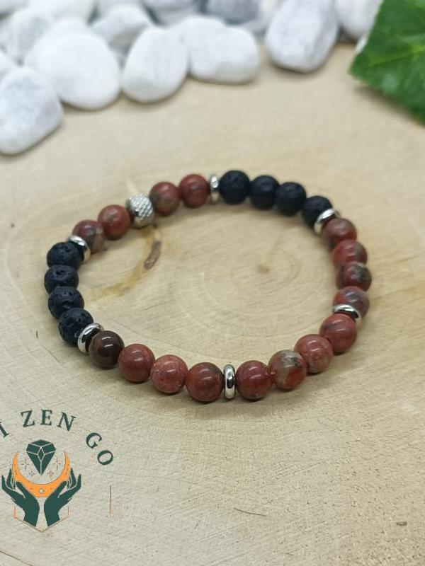 Bracelet tiago jaspe breschia pierre de lave 2
