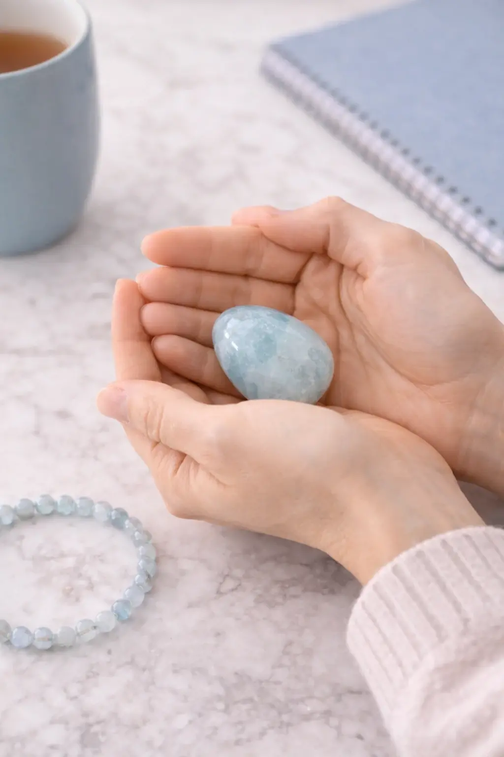 Galet en aigue marine