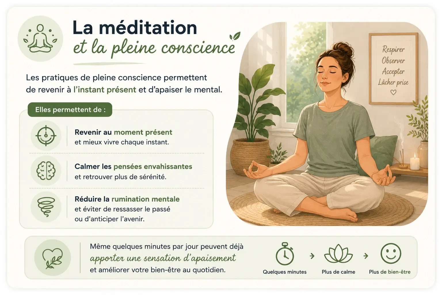 Méditation et pleine conscience pour calmer le mental