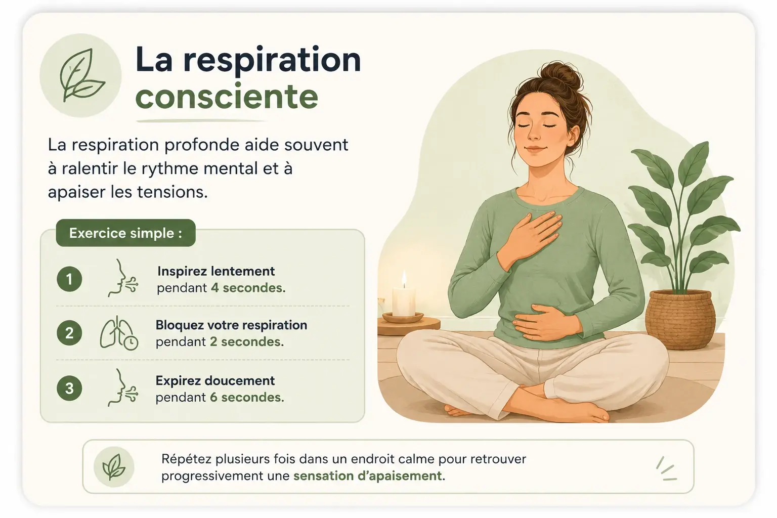 La respiration consciente pour apaiser le stress