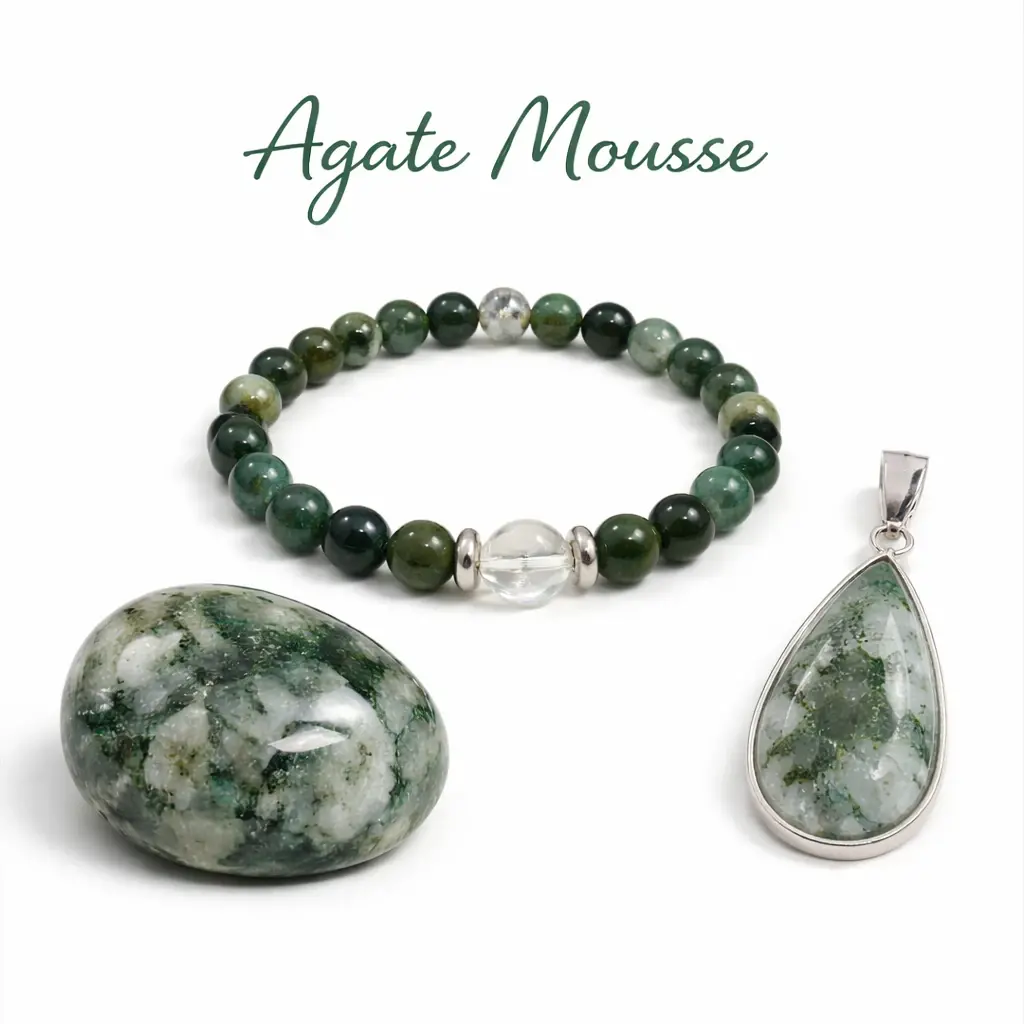 Agate mousse pierre naturelle