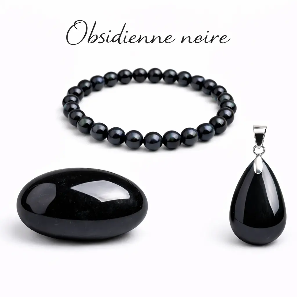 Obsidienne noire pierre naturelle