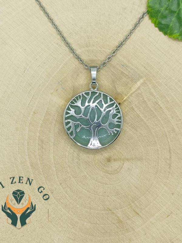 Pendentif arbre de vie aventurine 2