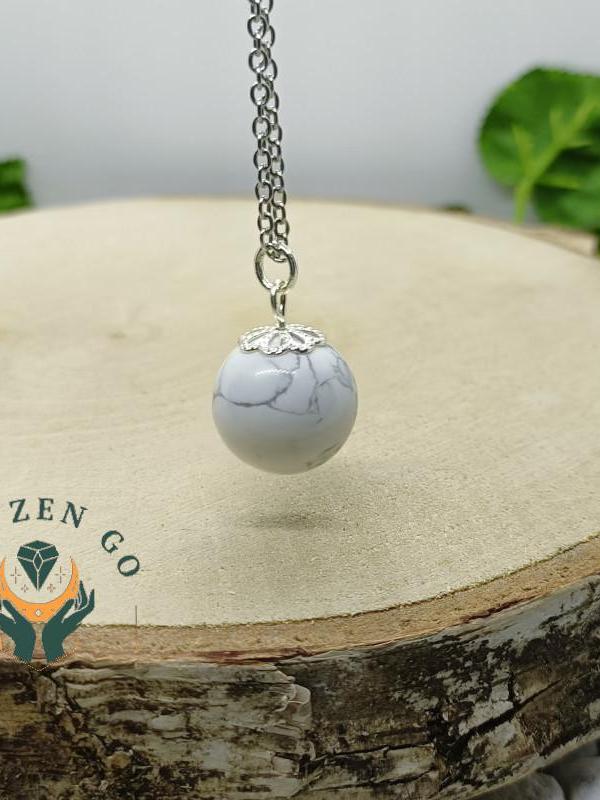 Pendentif boule howlite 1