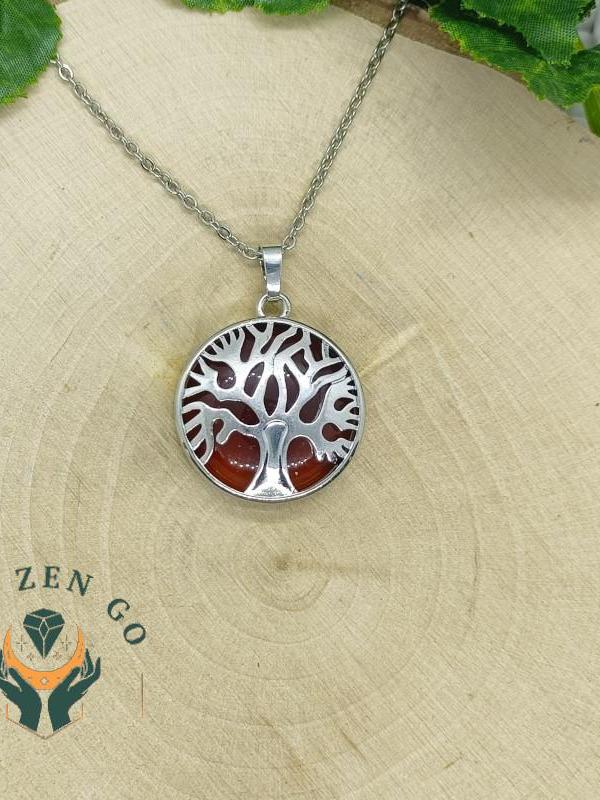 Pendentif cornaline arbre de vie 1