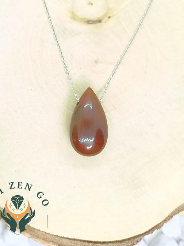 Pendentif cornaline goutte lateral 2