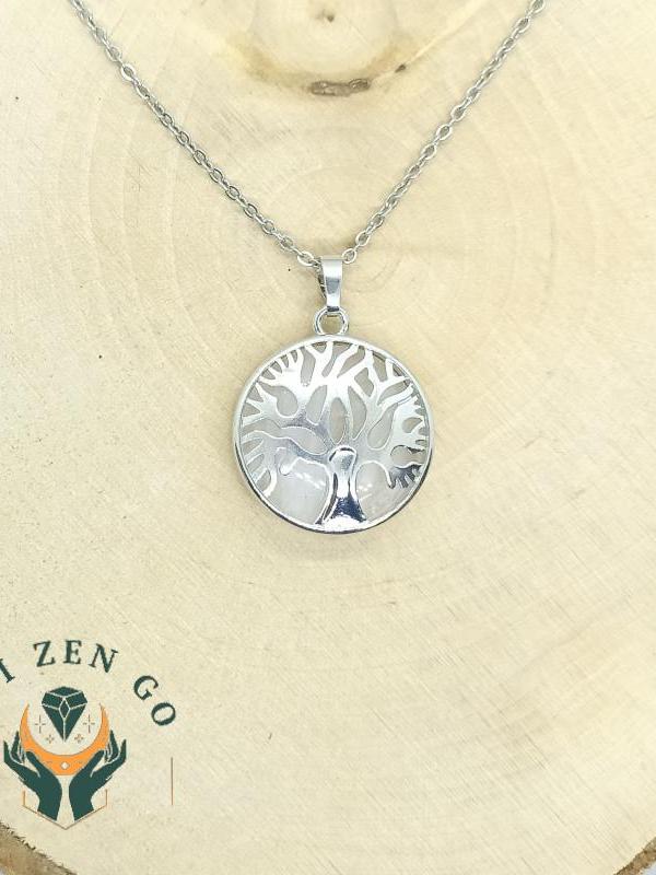 Pendentif cristal de roche arbre de vie 2