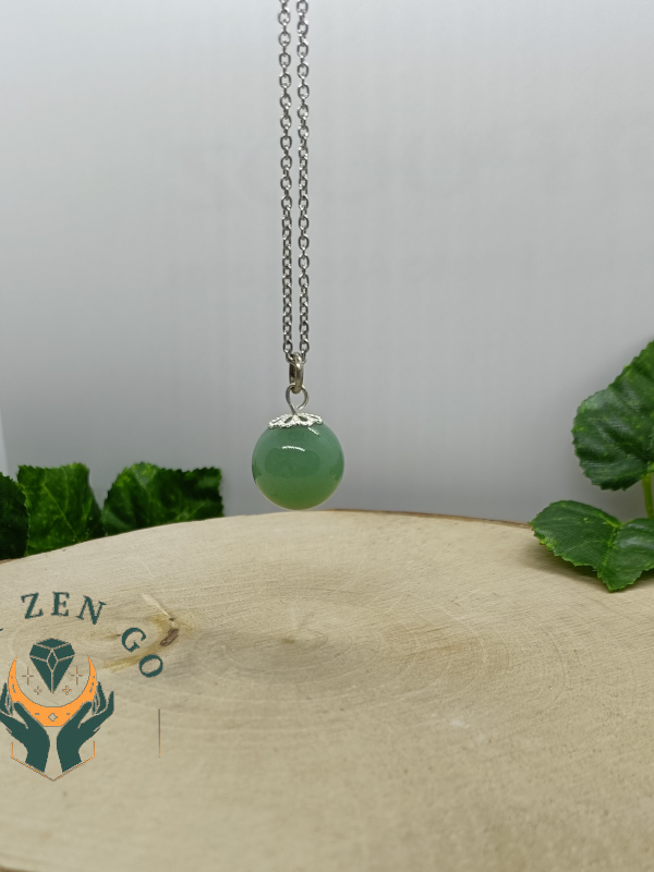 Pendentif en aventurine boule 2 