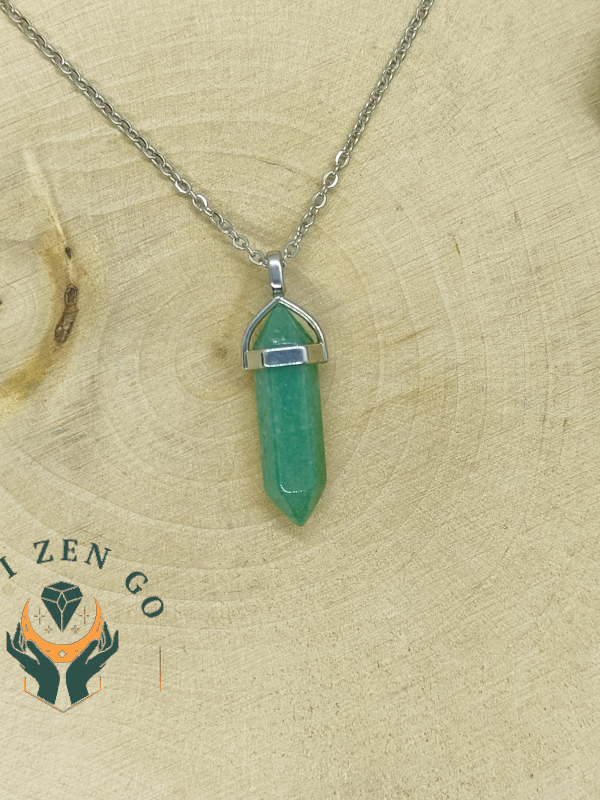 Pendentif en aventurine pointe 3