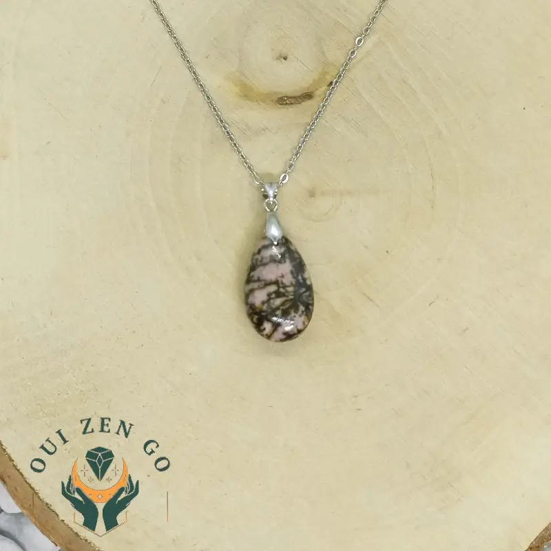 Pendentif en rhodonite goutte