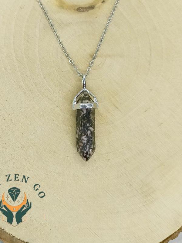 Pendentif en rhodonite pointe 3