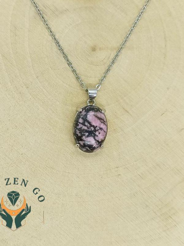 Pendentif en rhodonite trendy 1 